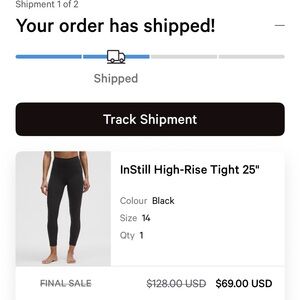 Lululemon Athletica Black InStill High-Rise Tight 25"
